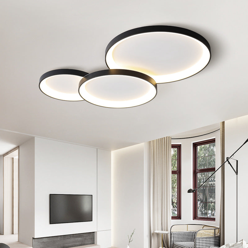 Minimalistische plafondlamp metaal acryl LED zwart woonkamer plafondverlichting modern design ringlamp