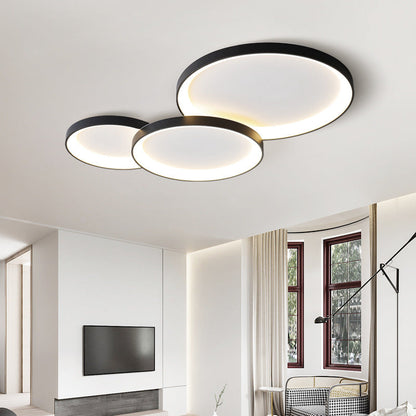 Minimalistische plafondlamp metaal acryl LED zwart woonkamer plafondverlichting modern design ringlamp