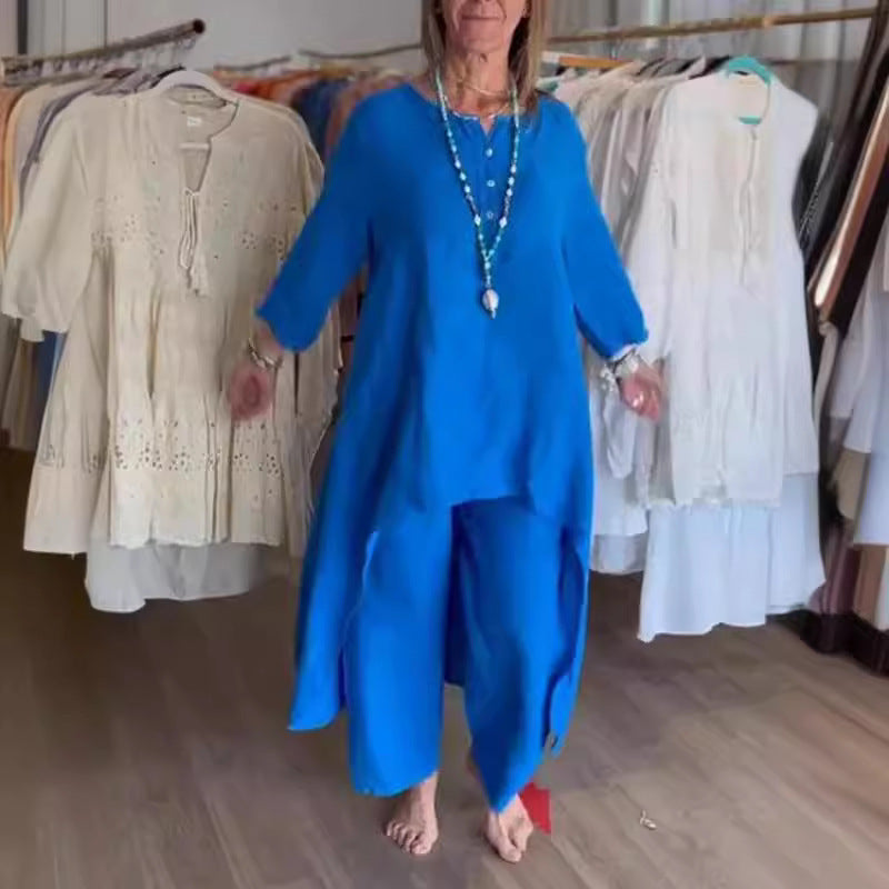Linnen Damespak Zomerjurk Elegante Korte Broek