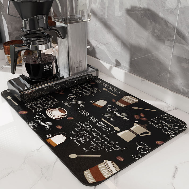 Absorberend Koffiemachinematje 30x40-50x60cm Keukenbescherming Antislip Basis