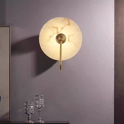 Alab marmeren LED wandlamp albast rond goud wandverlichting slaapkamer hal modern design sfeerverlichting