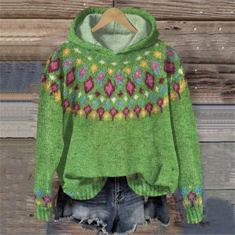 Retro Fleece Jacket met Kap