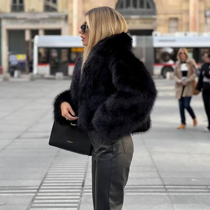 Vrouwelijke Bontjas Luxe Eva Model Winter
