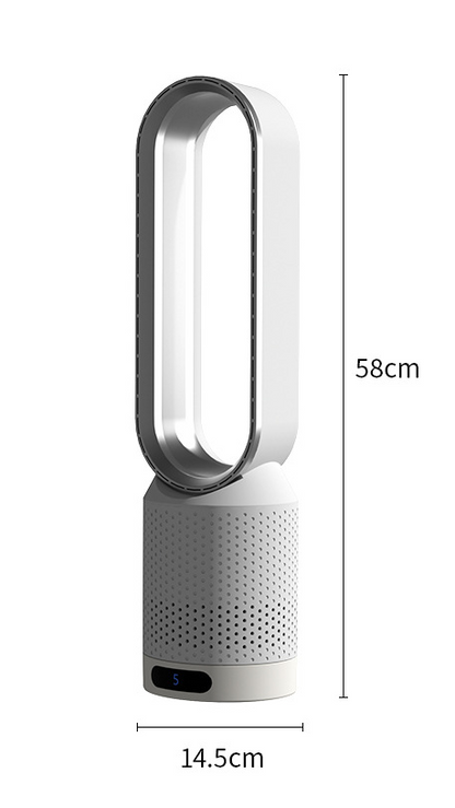 Bladeloze ventilator met luchtkoeler functie en stille luchtcirculatie voor slaapkamer en woonkamer