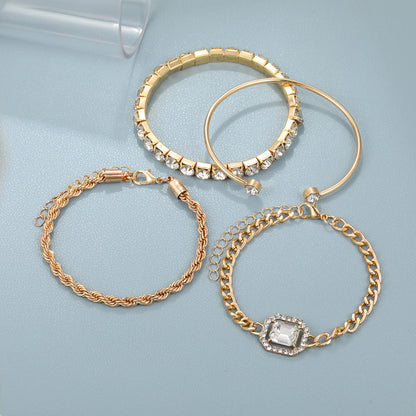 Luxe Armbanden Set 4 Delig Edelmetaal Zilver
