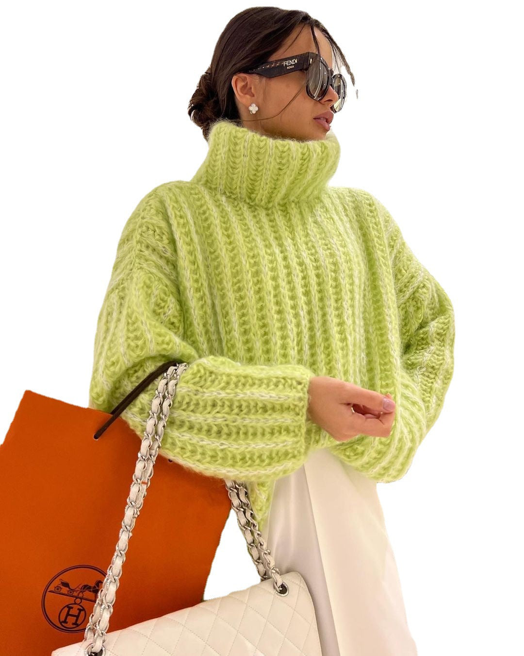 Dames Trui Oversized Zacht Gebreid Coltrui
