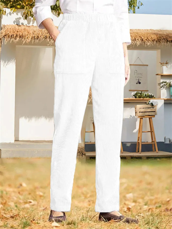 Dames Corduroy Broek Effenvoudig Model