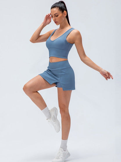 Vrouwelijke Sportshorts Hoge Taille voor Fitness en Yoga - StudioMarella