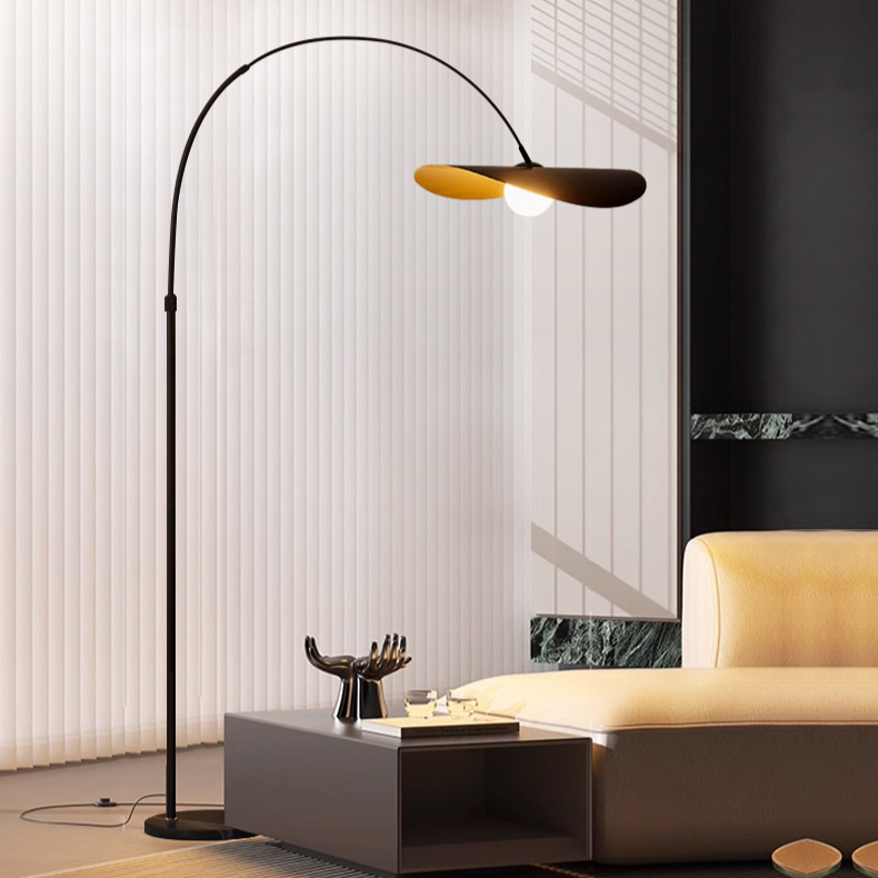 Boog Vloerlamp LED IJzer Acryl Zwart Woonkamer Leeshoek Staande Lamp Minimalistisch Wabi Sabi Booglamp Modern Interieur