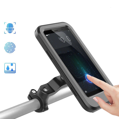 Waterdichte Telefoonhouder voor Fiets met 15W Draadloze Powerbank Zwart
