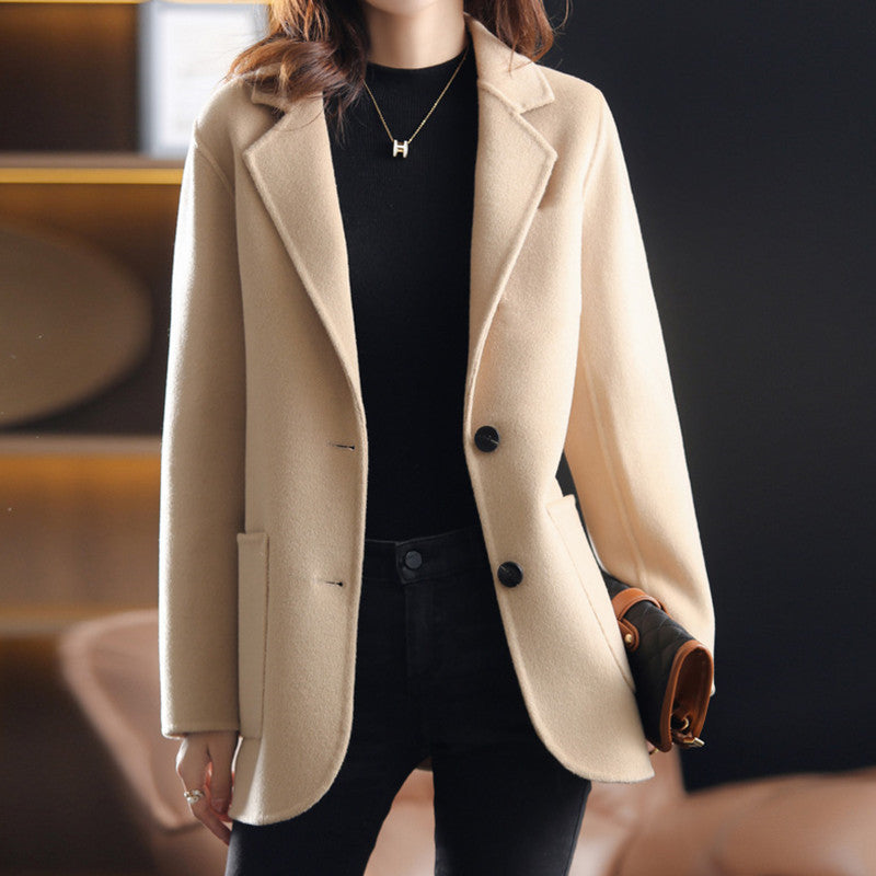 Dames Blazer Thick Tweed Herfst Winter Collectie → Dames Blazer Warme Tweed Jas voor Herfst en Winter