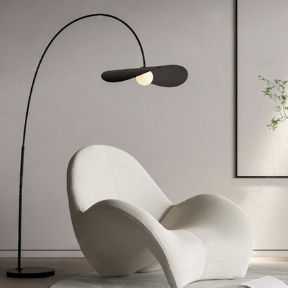 Boog Vloerlamp LED IJzer Acryl Zwart Woonkamer Leeshoek Staande Lamp Minimalistisch Wabi Sabi Booglamp Modern Interieur