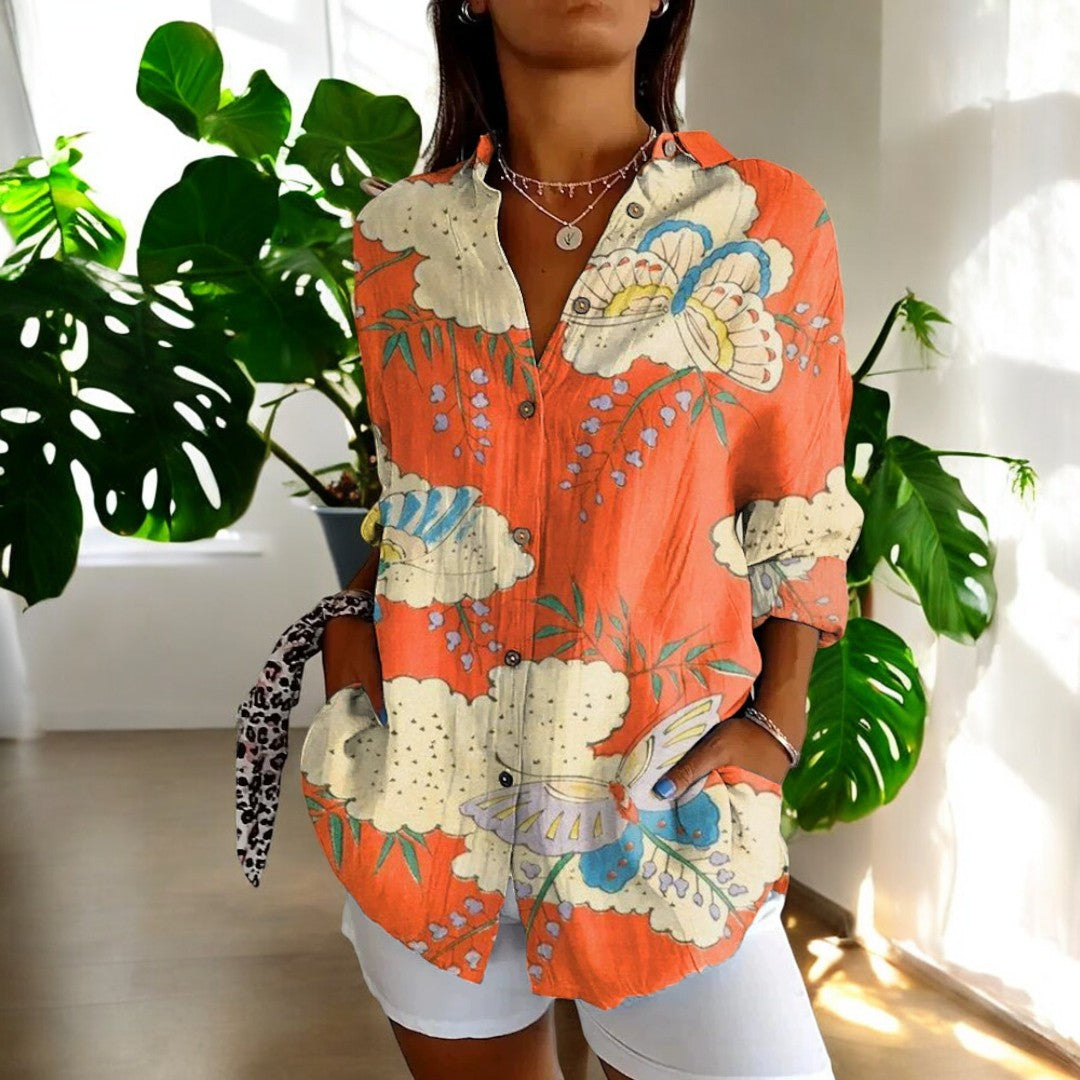 Dames Blouse Vintage Stijl Comfortabele Pasvorm