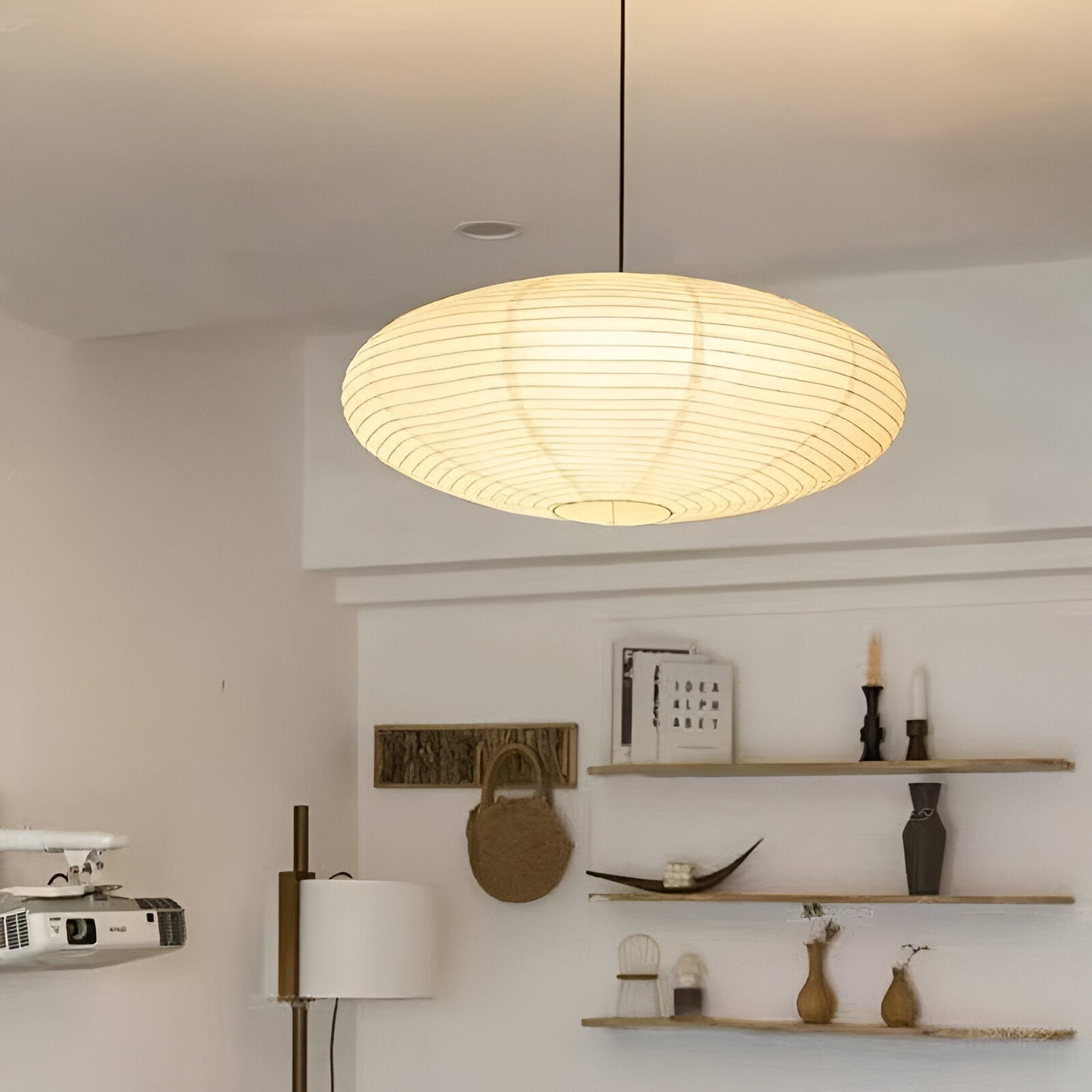 Plafondlamp Mulberry Papier Japandi Design Ø50 Ø60 LED Dimbaar Wit Geometrisch