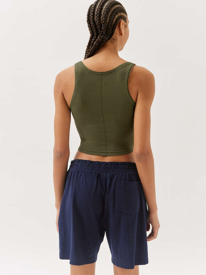 Dames Tanktop Zomerse Top Geribbeld Korte Mouw