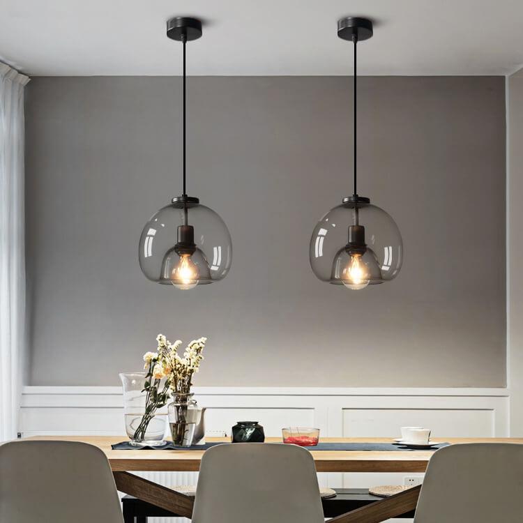 Hanglamp Rookglas Bol E27 25cm Eetkamer Slaapkamer Bar Industrieel Glazen Pendellamp Smoke Grijs Plafondlamp