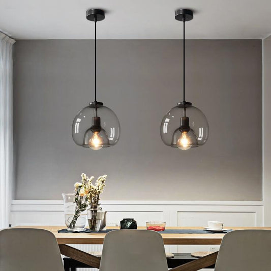 Hanglamp Rookglas Bol E27 25cm Eetkamer Slaapkamer Bar Industrieel Glazen Pendellamp Smoke Grijs Plafondlamp