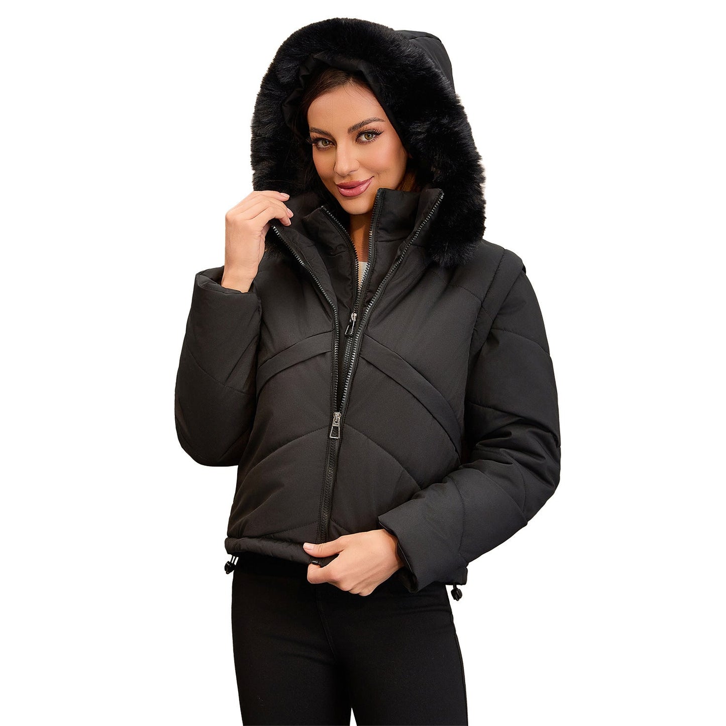 Dames Winterjas 2-in-1 Waterdicht met Verstelbare Capuchon