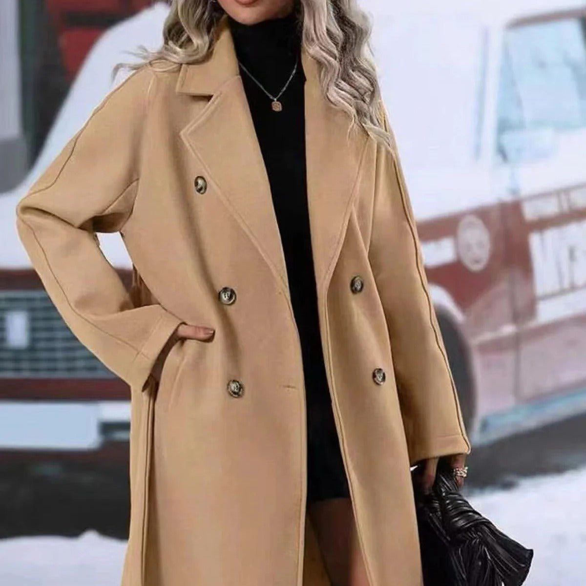 Dames Coat van Wol met Dubble Pet - StudioMarella