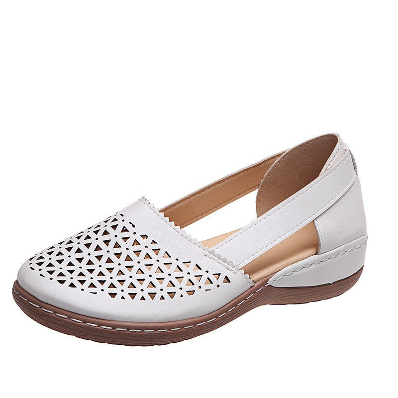 Zachte Damesschoenen Comfortabel Platte Zool Ademend Lichtgewicht Leren Instappers