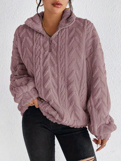 Dames Fleece Trui Warm en Zacht met Hoge Kraag