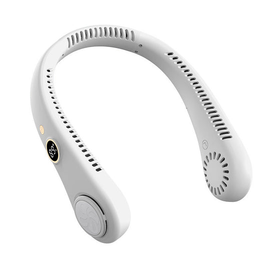 Draagbare Nekventilator Oplaadbaar 3 Snelheden LED-Display Handsfree Koeling voor Sport Outdoor Reizen