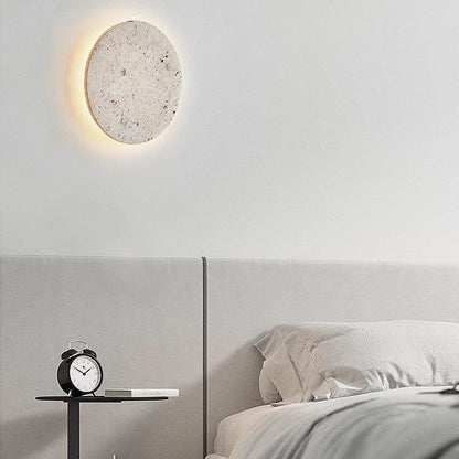 Wandlamp Travertin Rond LED Modern Natuursteen Ø23 Ø30
