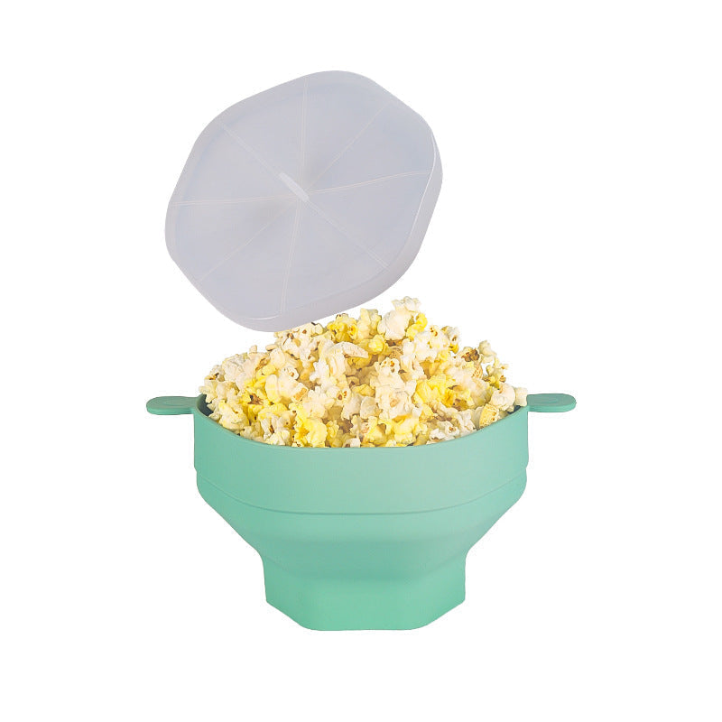 Opvouwbare Magnetron Popcornbak Herbruikbaar Siliconen met Deksel
