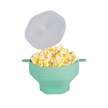 Opvouwbare Magnetron Popcornbak Herbruikbaar Siliconen met Deksel