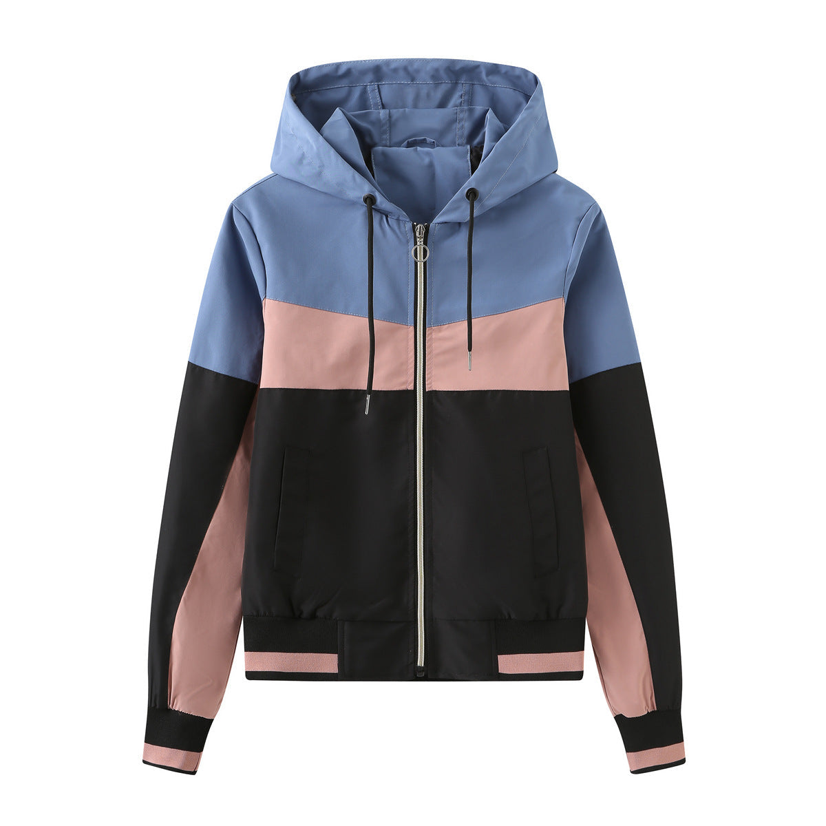 Dames Waterdichte Windjack Met Capuchon Colorblock