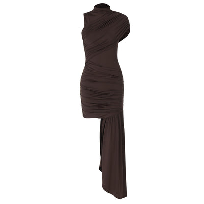 Jurk Gedrapeerd Luxe Verfijnd Comfortabel