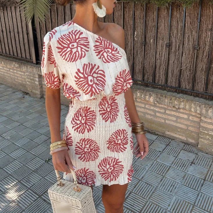 Vrouwelijke Zomerjurk Schouderloos Elegant Korte Jurk - StudioMarella