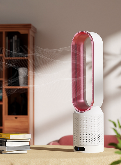 Bladeloze ventilator met luchtkoeler functie en stille luchtcirculatie voor slaapkamer en woonkamer