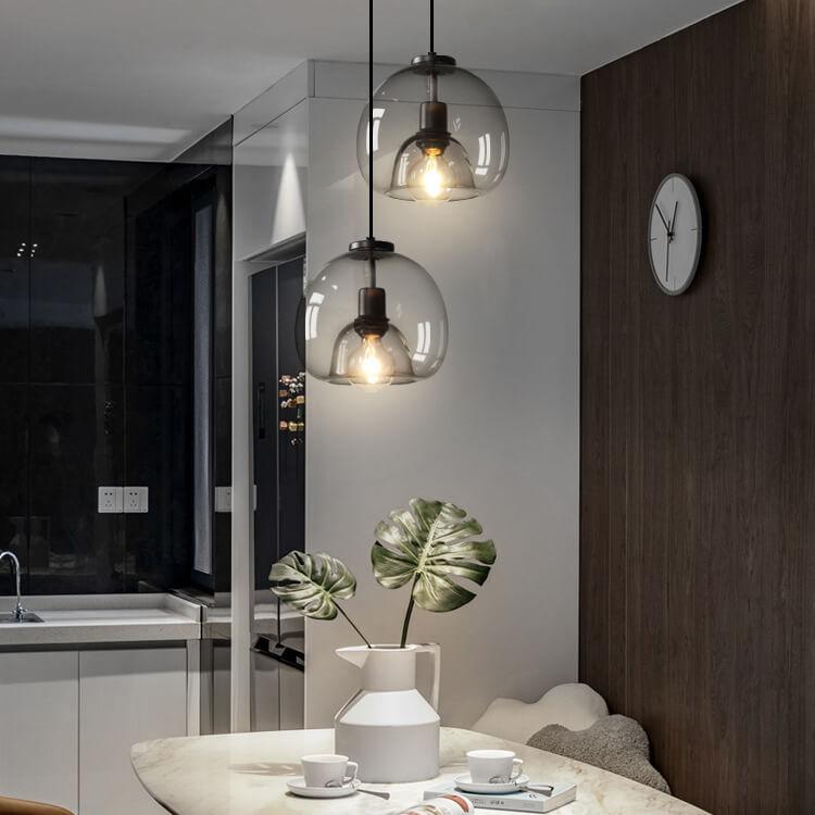 Hanglamp Rookglas Bol E27 25cm Eetkamer Slaapkamer Bar Industrieel Glazen Pendellamp Smoke Grijs Plafondlamp