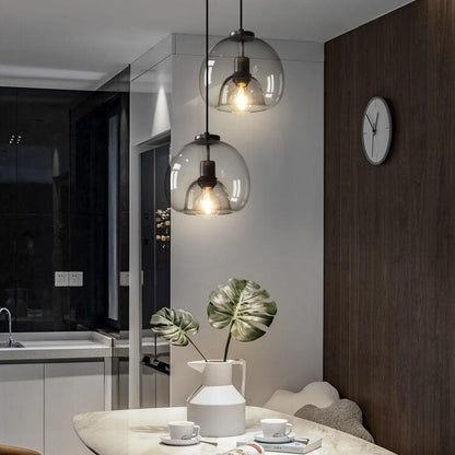 Hanglamp Rookglas Bol E27 25cm Eetkamer Slaapkamer Bar Industrieel Glazen Pendellamp Smoke Grijs Plafondlamp