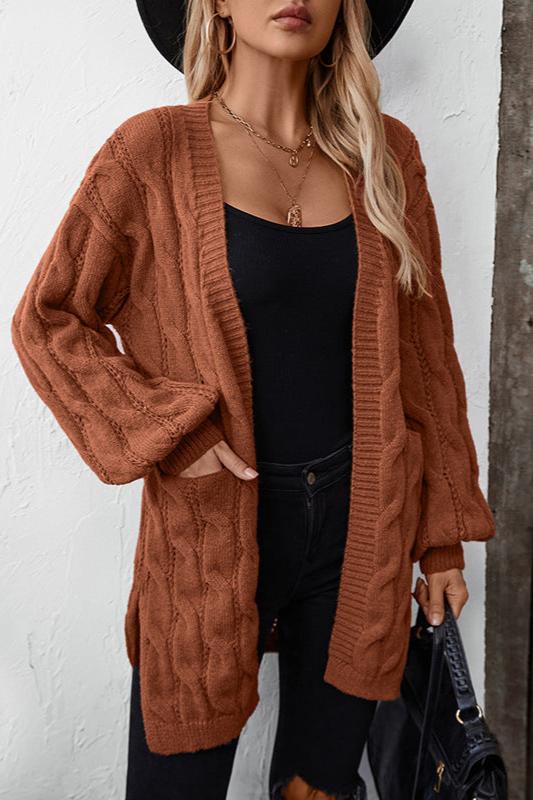 Warme Acryl Trui Kabelgebreid Elegante Cardigan - StudioMarella