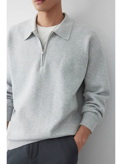 Soft sweatshirt met polokraag voor heren en dames