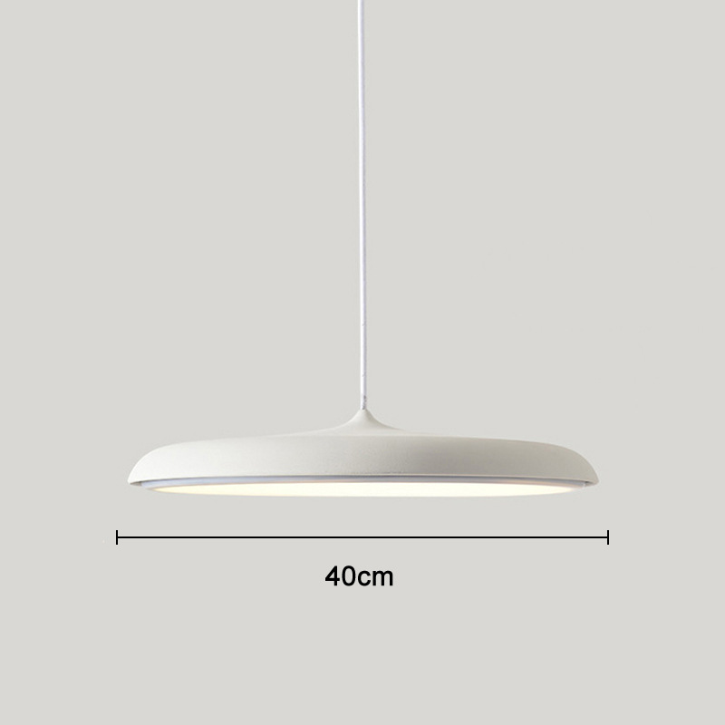 Scandinavische ultradunne schijfvormige hanglamp met diffuus ledlicht voor moderne interieurs