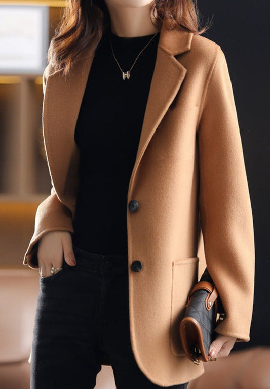 Dames Blazer Thick Tweed Herfst Winter Collectie → Dames Blazer Warme Tweed Jas voor Herfst en Winter - StudioMarella
