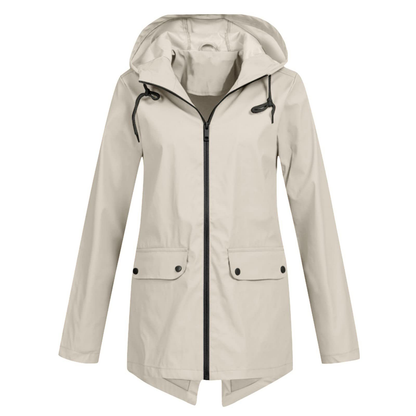 Dames Regenjas Waterdicht met Capuchon en Modern Design