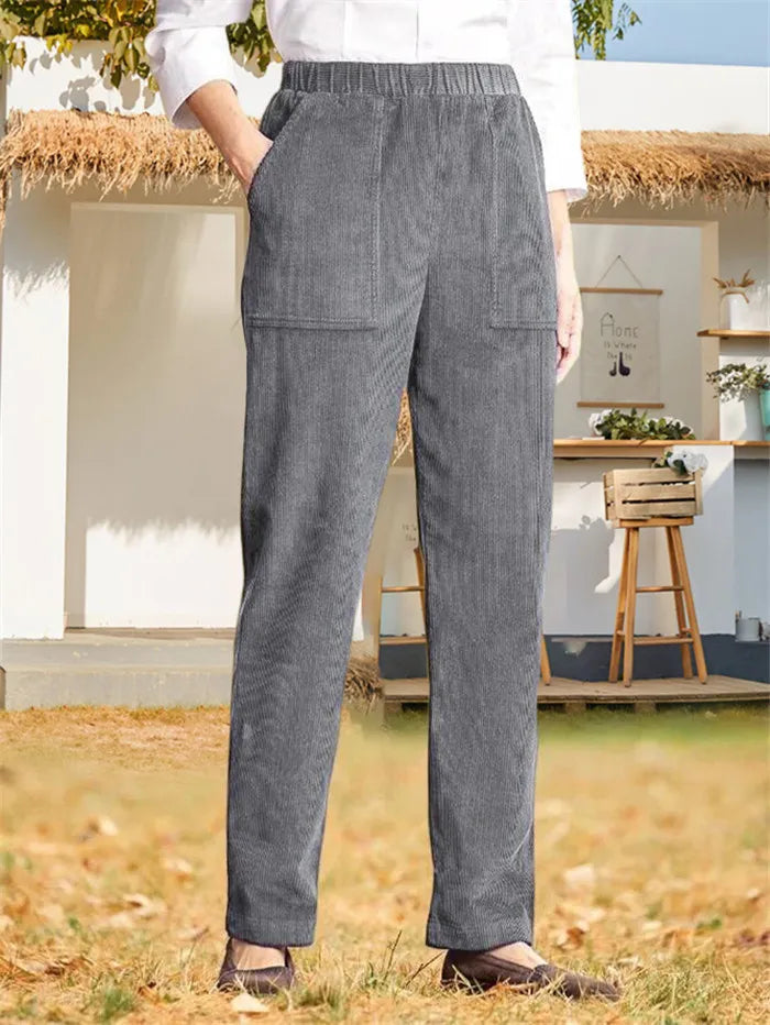 Dames Corduroy Broek Effenvoudig Model - StudioMarella