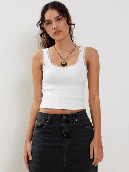 Vrouwelijke Zomertanktop Geribbeld Katoen Dameskleding - StudioMarella