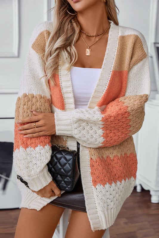 Gebreide Cardigan Warm Gestreept Gezellig - StudioMarella