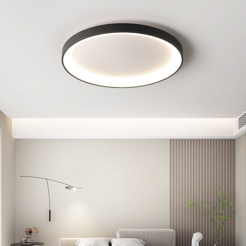 Minimalistische plafondlamp metaal acryl LED zwart woonkamer plafondverlichting modern design ringlamp