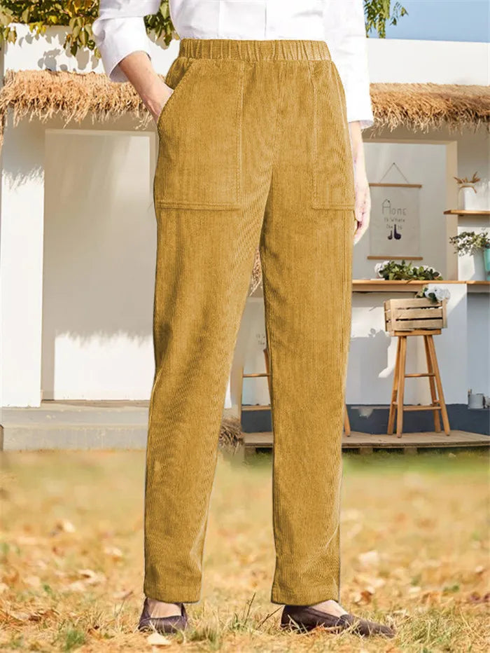 Dames Corduroy Broek Effenvoudig Model