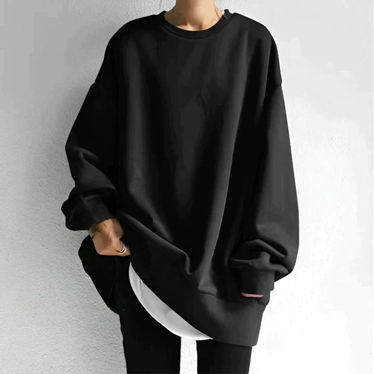 Damestrui Oversized Casual Lange Mouwen Zwart Comfortabel - StudioMarella