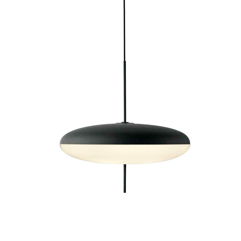 Deense Bauhaus hanglamp metaal acryl zwart eetkamer keuken 50cm minimalistische verlichting Scandinavisch design rond