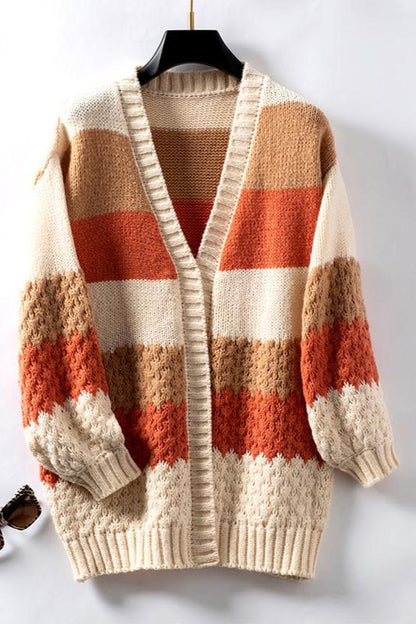 Gebreide Cardigan Warm Gestreept Gezellig