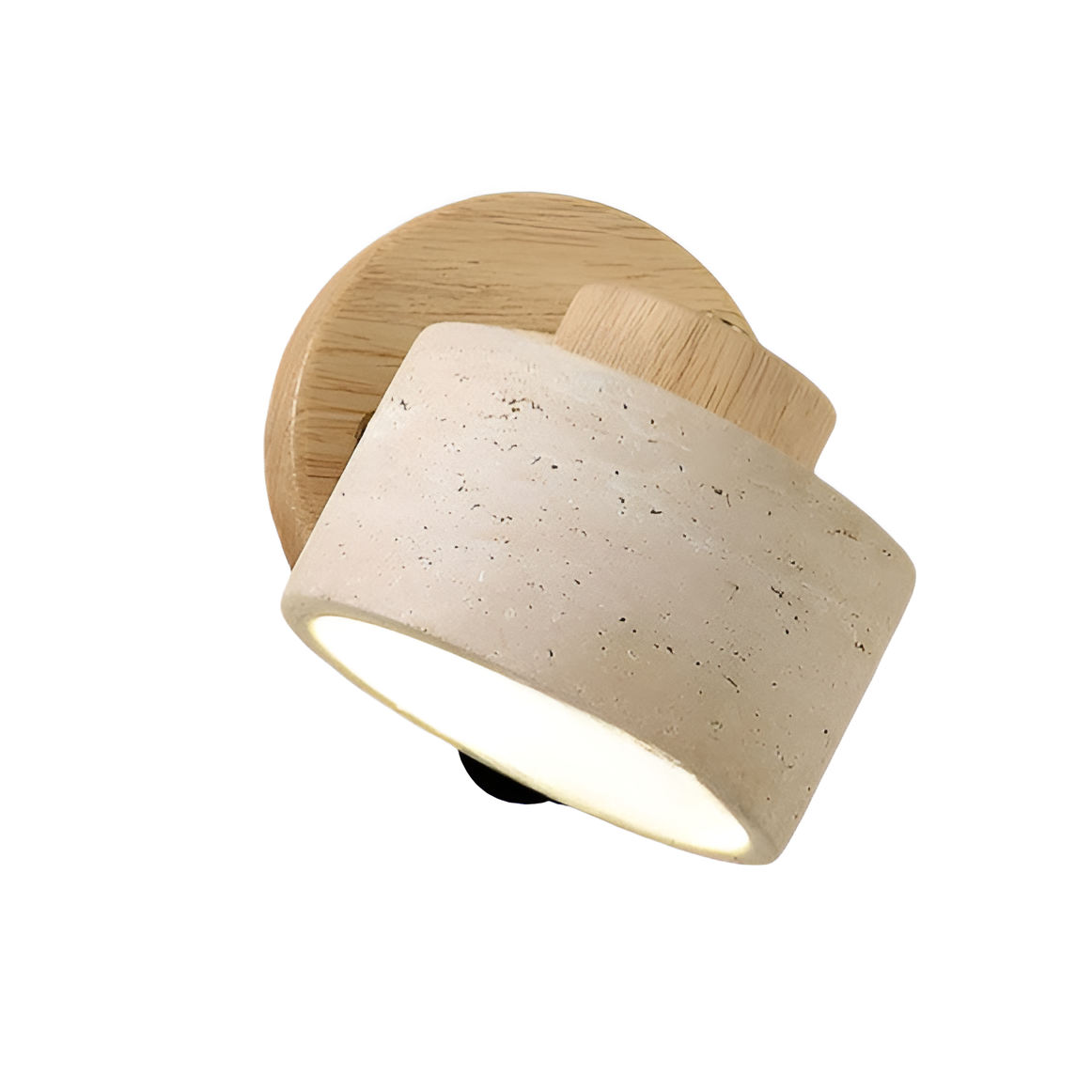 Wandlamp Travertin Steen LED E27 3000K Japandi Compact Rond