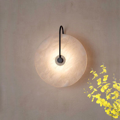Wandlamp Marmer LED Rond Alabaster Goud Minimalistisch Luxe Woonkamer Slaapkamer